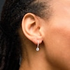 Thumbnail Image 2 of 1-1/5 CT. T.W. Lab-Grown Diamond Drilled Hoop Drop Earrings in 10K Gold (F/VS2)