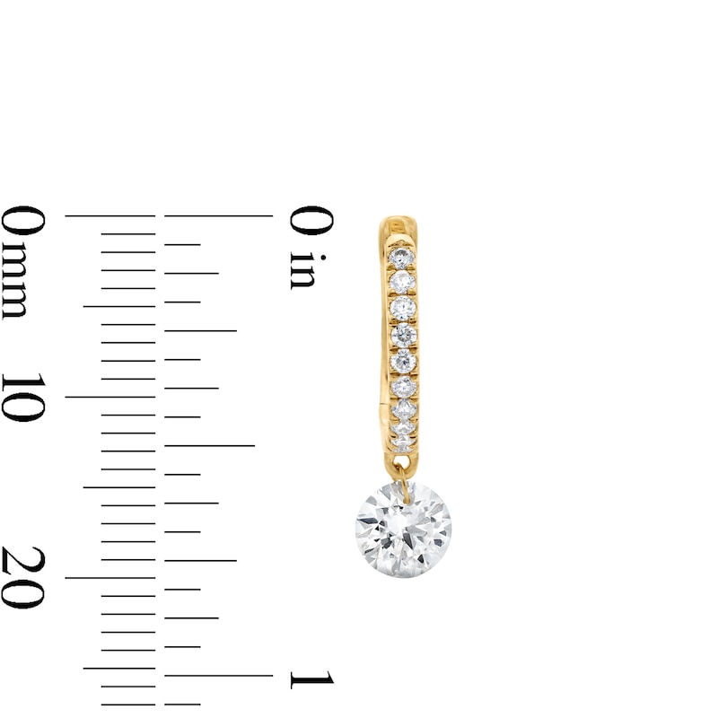 Main Image 2 of 1-1/5 CT. T.W. Lab-Grown Diamond Drilled Hoop Drop Earrings in 10K Gold (F/VS2)