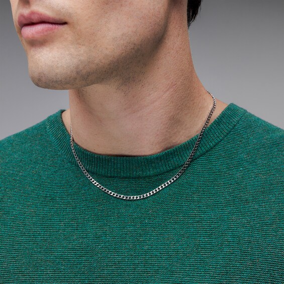 3.0mm Diamond-Cut Curb Chain Necklace in Sterling Silver - 20”