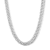 Thumbnail Image 1 of 6.5mm Diamond-Cut Double Curb Chain Necklace in Sterling Silver - 22”