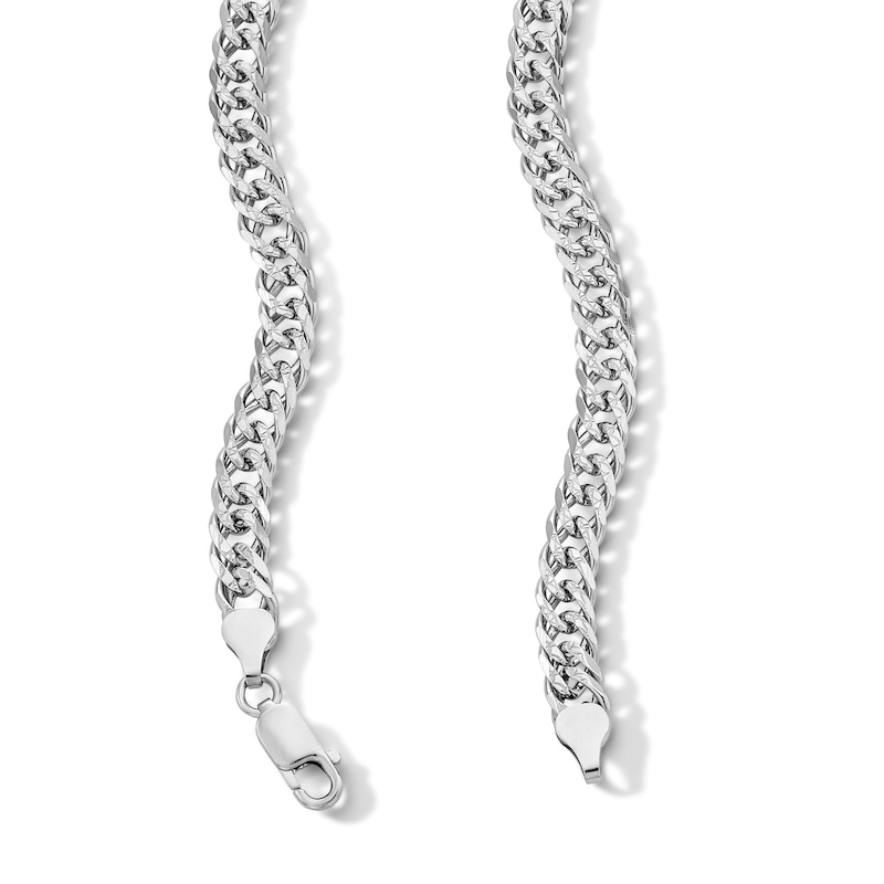 Main Image 3 of 6.5mm Diamond-Cut Double Curb Chain Necklace in Sterling Silver - 22”