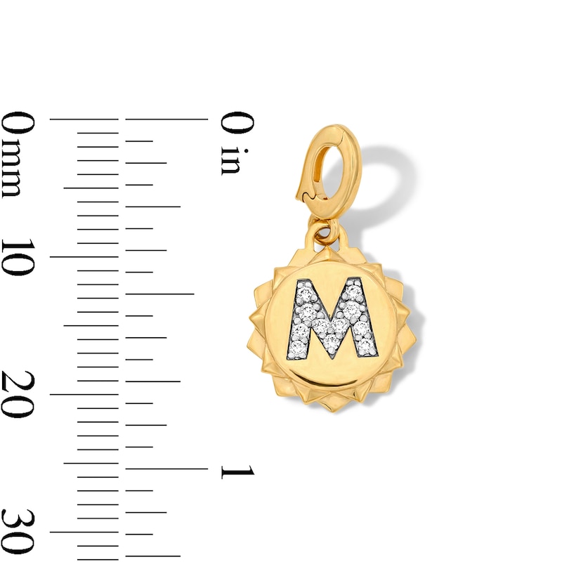 Main Image 3 of 1/15 CT. T.W. Pavé Lab-Grown Diamond Initial “M” Star Frame Necklace Charm in 10K Gold (F/VS2)