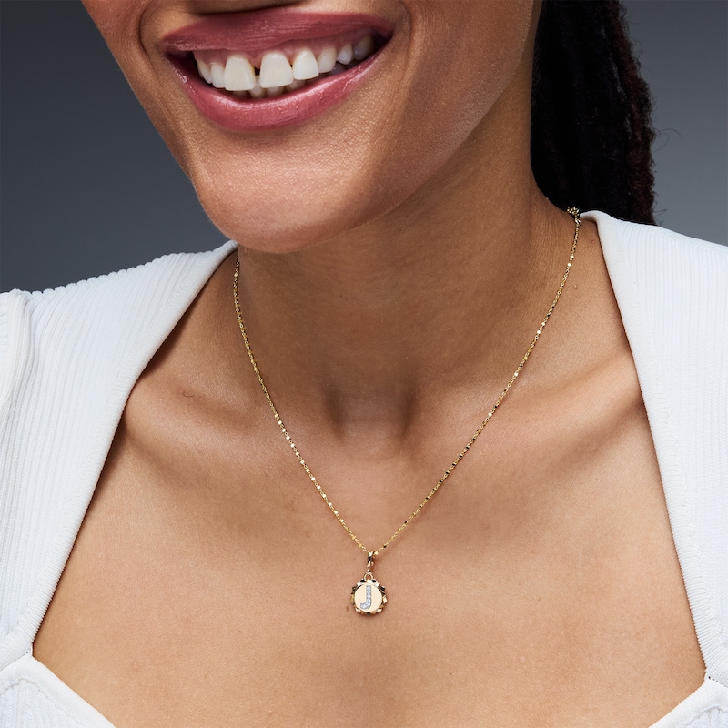 Main Image 2 of 1/20 CT. T.W. Pavé Lab-Grown Diamond Initial “J” Star Frame Necklace Charm in 10K Gold (F/VS2)
