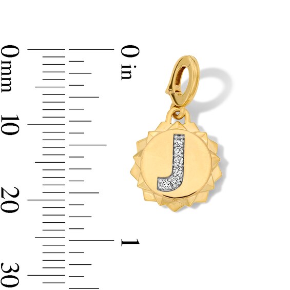 1/20 CT. T.w. Pavé Lab-Grown Diamond Initial “J” Star Frame Necklace Charm in 10K Gold (F/Vs2)