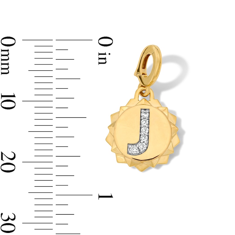 Main Image 3 of 1/20 CT. T.W. Pavé Lab-Grown Diamond Initial “J” Star Frame Necklace Charm in 10K Gold (F/VS2)