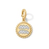 Thumbnail Image 1 of 1/10 CT. T.W. Lab-Grown Diamond Pavé Aquarius Beaded Frame Necklace Charm in 10K Gold (F/VS2)