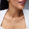 Thumbnail Image 2 of 1/10 CT. T.W. Lab-Grown Diamond Pavé Aquarius Beaded Frame Necklace Charm in 10K Gold (F/VS2)