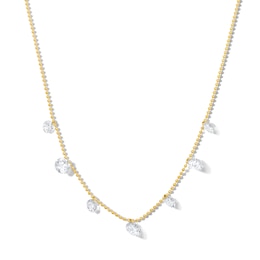 2-1/2 CT. T.W. Certified Lab-Grown Diamond Drilled Station Necklace in 10K Gold (F/VS2)