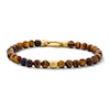 Thumbnail Image 1 of Tiger's Eye Bead and Lab-Grown Diamond Accent Bracelet in Sterling Silver with 14K Gold Plate - 8.25″