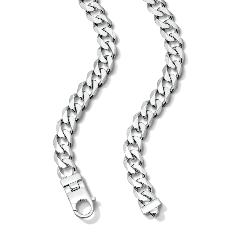 Main Image 2 of 10.8mm Diamond-Cut Curb Chain Necklace in Sterling Silver – 24”