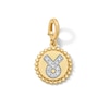 Thumbnail Image 1 of 1/10 CT. T.W. Lab-Grown Diamond Pavé Taurus Beaded Frame Necklace Charm in 10K Gold (F/VS2)