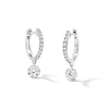 Thumbnail Image 1 of 1-1/5 CT.T.W. Lab-Grown Diamond Hoop Drop Earrings in Sterling Silver (F/VS2)