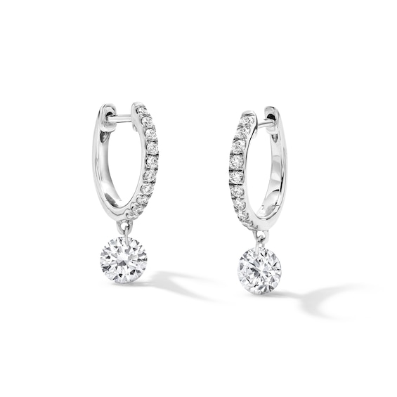 1-1/5 Ct.t.w. Lab-Grown Diamond Hoop Drop Earrings in Sterling Silver (F/Vs2)