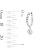 Thumbnail Image 3 of 1-1/5 CT.T.W. Lab-Grown Diamond Hoop Drop Earrings in Sterling Silver (F/VS2)
