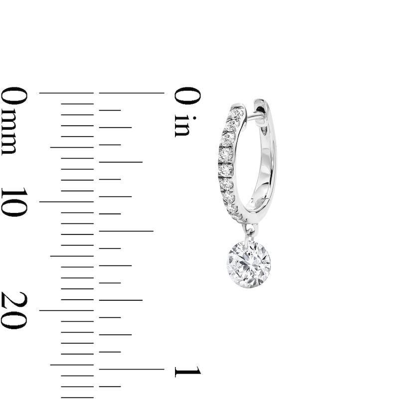 Main Image 3 of 1-1/5 CT.T.W. Lab-Grown Diamond Hoop Drop Earrings in Sterling Silver (F/VS2)