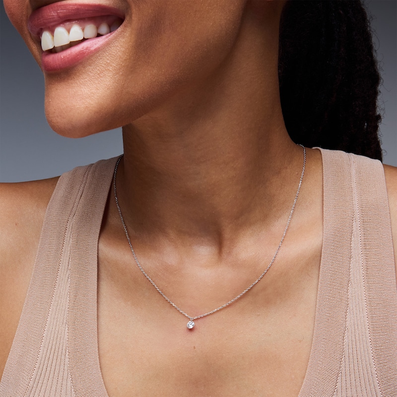 Main Image 2 of 1/2 CT. T.W. Lab-Grown Diamond Solitaire Necklace in Sterling Silver (F/VS2)