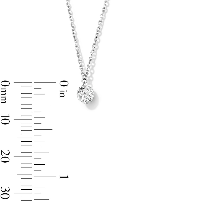 Main Image 4 of 1/2 CT. T.W. Lab-Grown Diamond Solitaire Necklace in Sterling Silver (F/VS2)