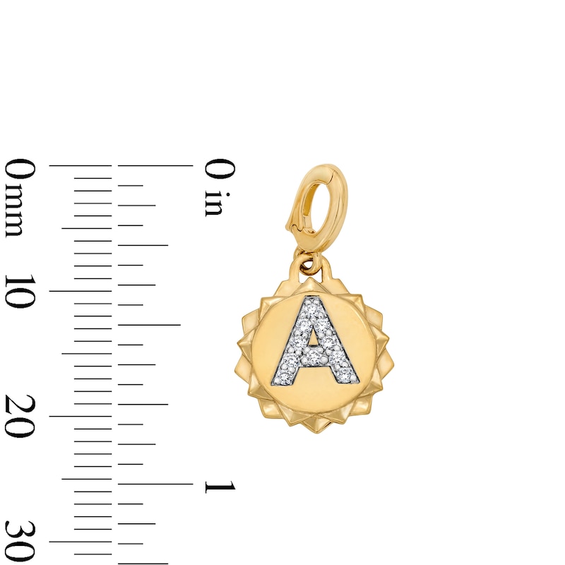 Main Image 3 of 1/15 CT. T.W. Pavé Lab-Grown Diamond Initial “A” Star Frame Necklace Charm in 10K Gold (F/VS2)