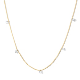 1 CT. T.W. Lab-Grown Diamond Drilled Station Necklace in 10K Gold (F/VS2)