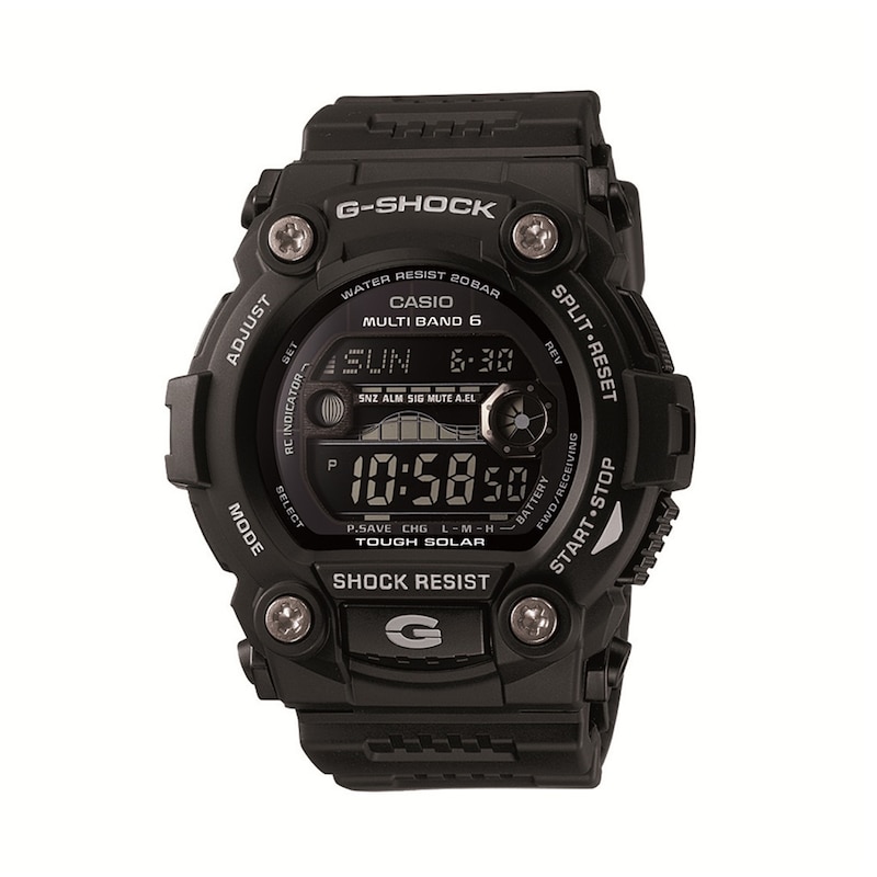 Main Image 1 of Men's Casio G-Shock Solar Powered Digital Black Resin Strap Watch with Black Dial  (Model: GW7900B-1)