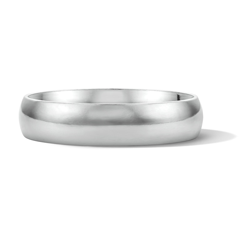 Main Image 1 of 5.0mm Engravable Low-Dome Wedding Band in Sterling Silver (1 Line)