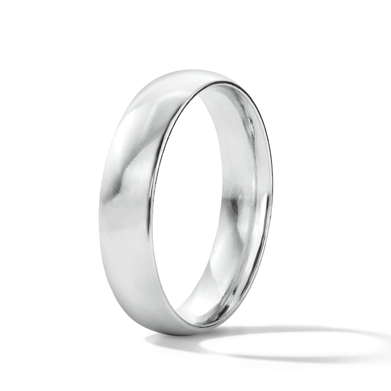 Main Image 2 of 5.0mm Engravable Low-Dome Wedding Band in Sterling Silver (1 Line)