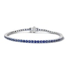 Thumbnail Image 1 of Blue Lab-Created Sapphire Tennis Bracelet in Sterling Silver
