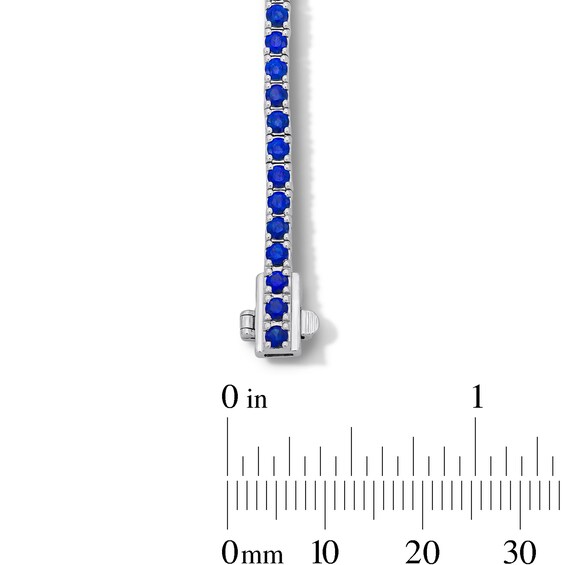 Blue Lab-Created Sapphire Tennis Bracelet in Sterling Silver