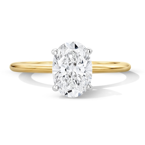 1-3/4 CT. T.w. Oval Certified Lab-Grown Diamond Hidden Frame Engagement Ring in 14K Gold (F/Vs2)