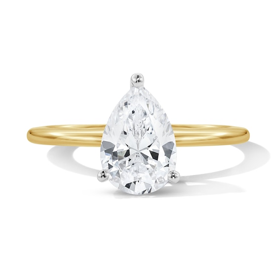 2-3/4 CT. Pear-Shaped Certified Lab-Grown Diamond Hidden Frame Engagement Ring in 14K Gold (F/Vs2)