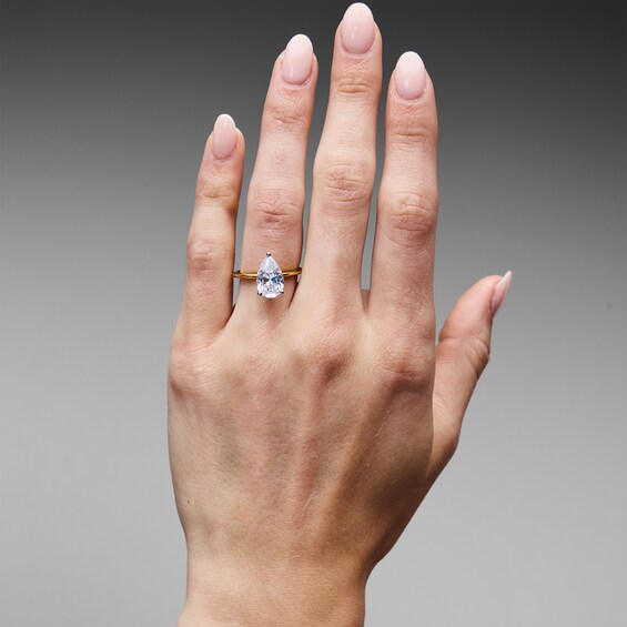2-3/4 CT. Pear-Shaped Certified Lab-Grown Diamond Hidden Frame Engagement Ring in 14K Gold (F/Vs2)