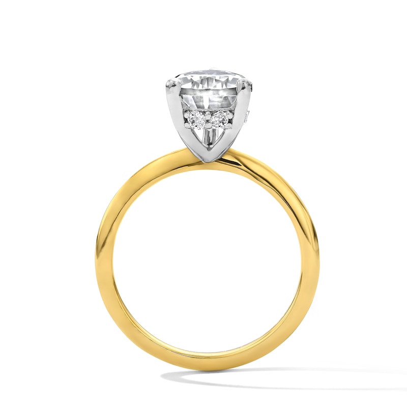 Main Image 3 of 2-3/4 CT. Pear-Shaped Certified Lab-Grown Diamond Hidden Frame Engagement Ring in 14K Gold (F/VS2)