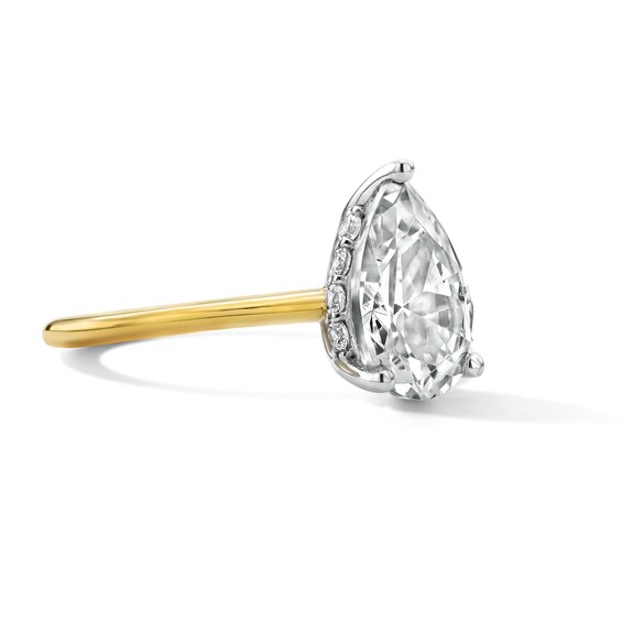 2-3/4 CT. Pear-Shaped Certified Lab-Grown Diamond Hidden Frame Engagement Ring in 14K Gold (F/Vs2)