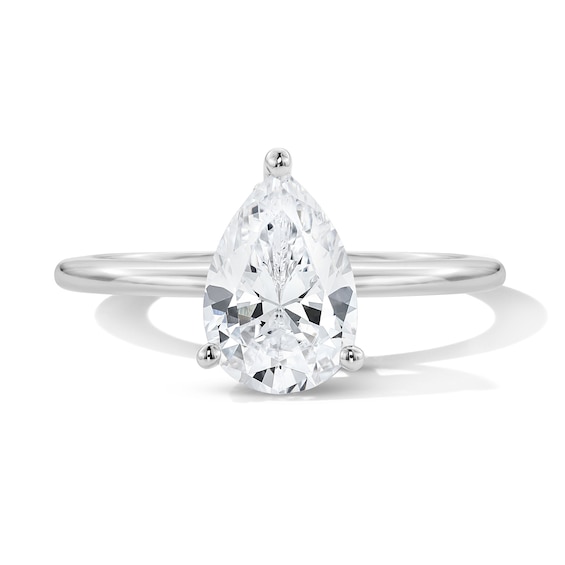 1-3/4 CT. T.w. Pear-Shaped Certified Lab-Grown Diamond Hidden Frame Engagement Ring in 14K White Gold (F/Vs2)