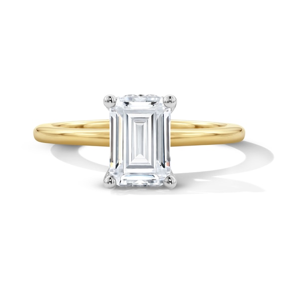 1-3/4 CT. T.w. Emerald-Cut Certified Lab-Grown Diamond Hidden Frame Engagement Ring in 14K Gold (F/Vs2)
