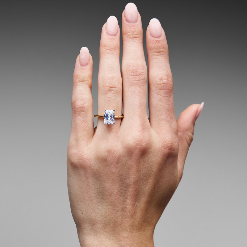 Main Image 2 of 2-3/4 CT. T.W. Radiant-Cut Certified Lab-Grown Diamond Hidden Frame Engagement Ring in 14K Gold (F/VS2)