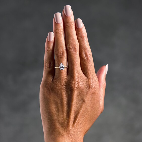 1-3/4 CT. T.w. Pear-Shaped Certified Lab-Grown Diamond Hidden Frame Engagement Ring in 14K Gold (F/Vs2)