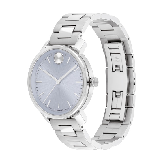 Ladies' Movado Bold® Evolution Watch with Blue Dial and Stainless Steel Bracelet (Model: 3601289)