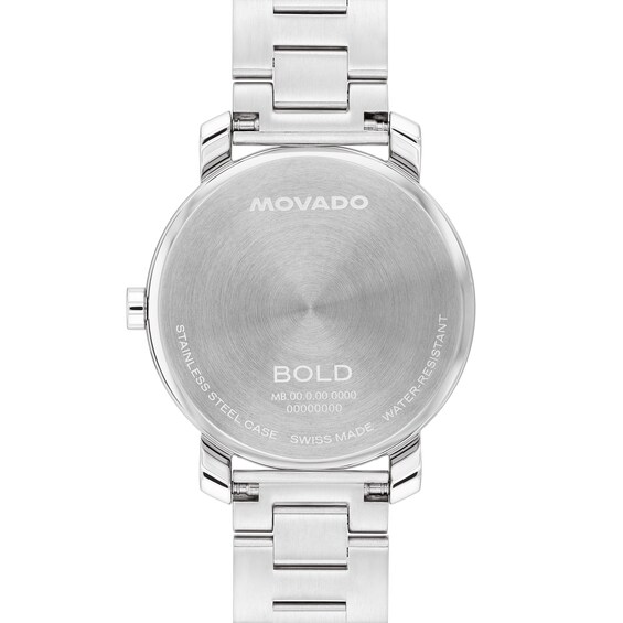 Ladies' Movado Bold® Evolution Watch with Blue Dial and Stainless Steel Bracelet (Model: 3601289)