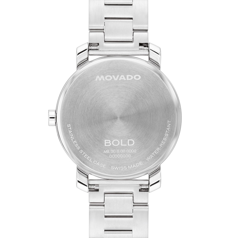 Main Image 3 of Ladies' Movado Bold® Evolution Watch with Blue Dial and Stainless Steel Bracelet (Model: 3601289)