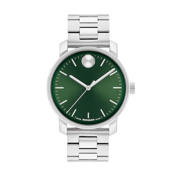 Men's Movado Bold® Analog Watch with Green Dial and Stainless Steel Bracelet (Model: 3601308)