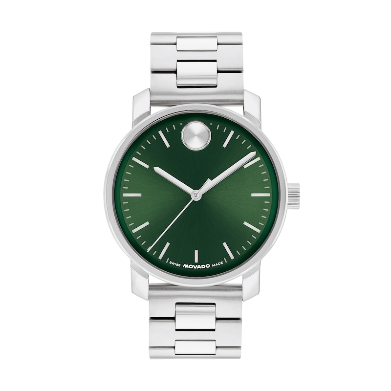 Main Image 1 of Men's Movado Bold® Analog Watch with Green Dial and Stainless Steel Bracelet (Model: 3601308)