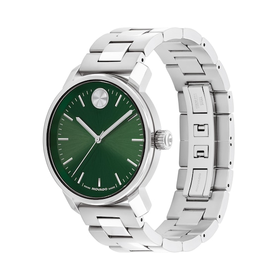 Men's Movado Bold® Analog Watch with Green Dial and Stainless Steel Bracelet (Model: 3601308)