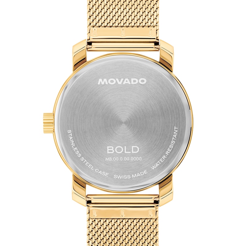 Main Image 3 of Men's Movado Bold® Analog Watch with Gunmetal Dial and Gold-Tone IP Stainless Steel Mesh Bracelet (Model: 3601309)