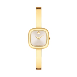 Ladies’ Movado Museum® Classic Gold-Tone PVD Bangle Bracelet Analog Watch with Champagne Dial (Model: 0608058)