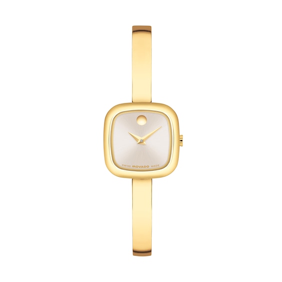 Ladies’ Movado Museum® Classic Gold-Tone PVD Bangle Bracelet Analog Watch with Champagne Dial (Model: 0608058)