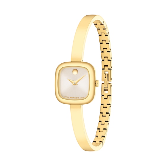Ladies’ Movado Museum® Classic Gold-Tone PVD Bangle Bracelet Analog Watch with Champagne Dial (Model: 0608058)