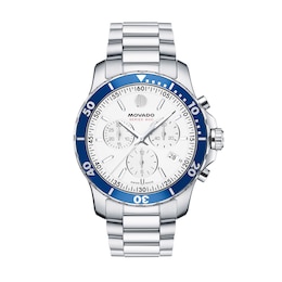 Men's Movado Series 800® Chronograph Watch with White Dial (Model: 2600195)