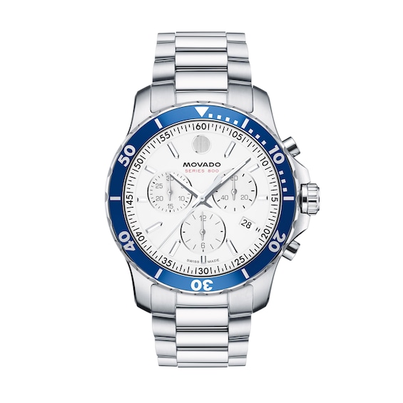 Men's Movado Series 800® Chronograph Watch with White Dial (Model: 2600195)