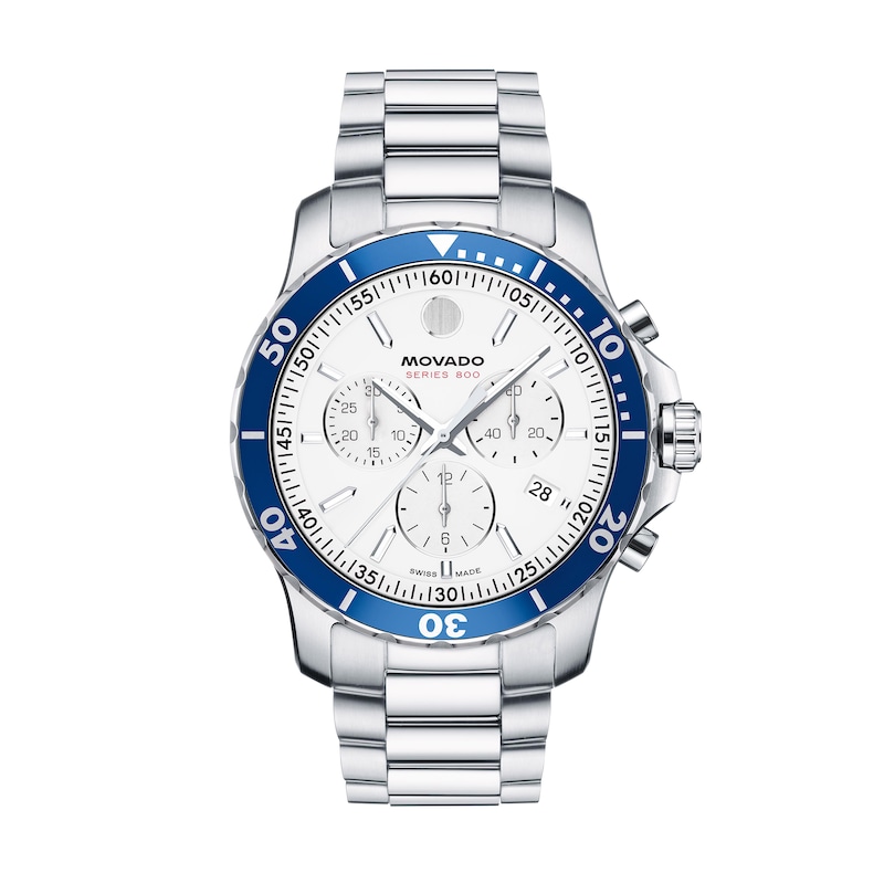 Main Image 1 of Men's Movado Series 800® Chronograph Watch with White Dial (Model: 2600195)